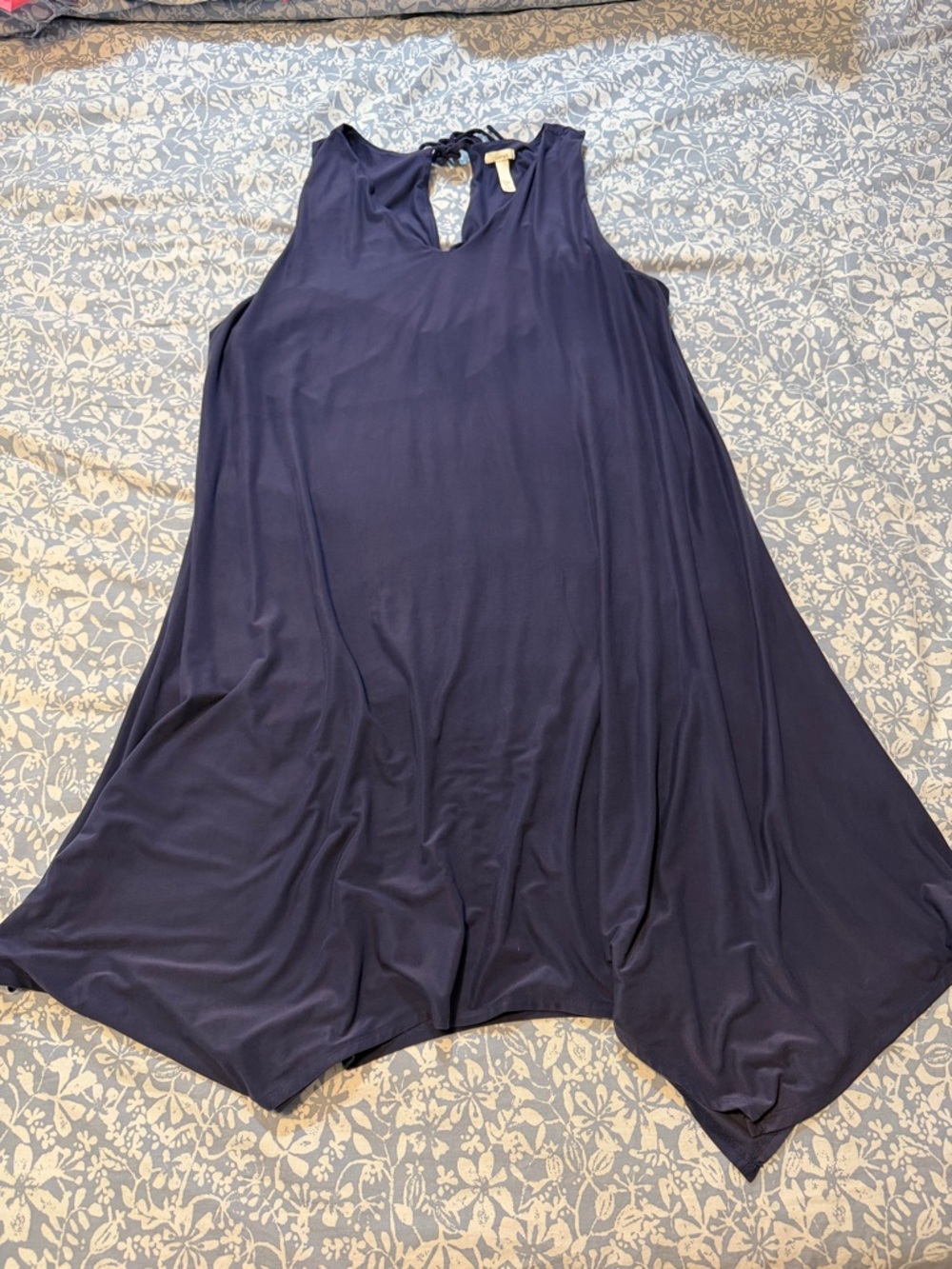 Soma Navy Sleeveless Scoop Neck Keyhole Dress